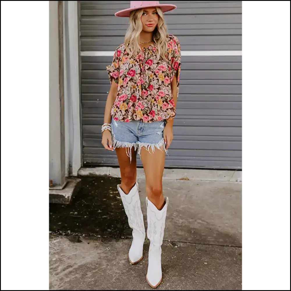 Needful Things Chic Pink Floral Print Boho Blouse your Closet will Crave - Blouses
