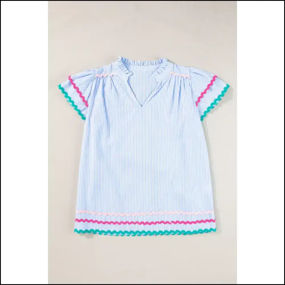 Sky Blue Striped Blouse: from Drab to Fab! Needful Things 💙 - Blouses