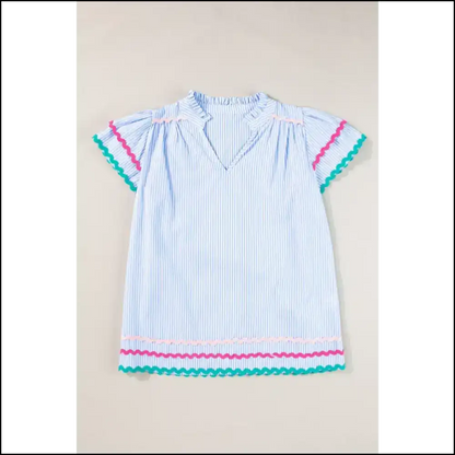 Sky Blue Striped Blouse: from Drab to Fab! Needful Things 💙 - Blouses