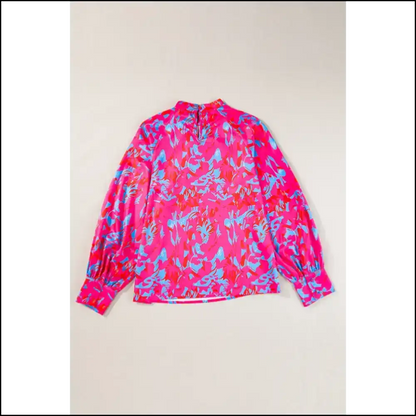 Purple Abstract Puff Sleeve Blouse: Warning May Cause Stares - Blouses