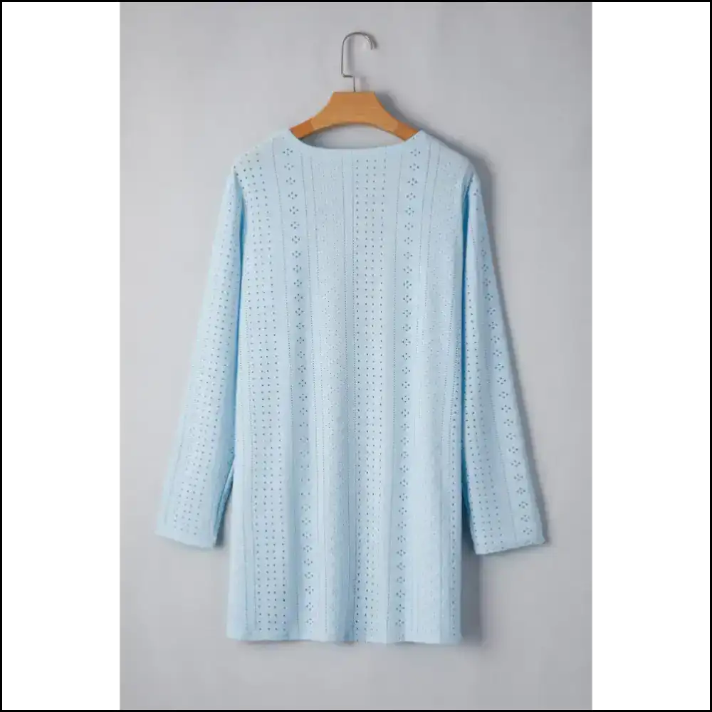 Mist Blue Long Sleeve Pocket Cardigan: Runway Ready () Cardigans