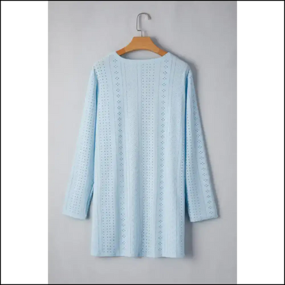 Mist Blue Long Sleeve Pocket Cardigan: Runway Ready () Cardigans