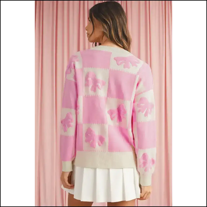 Pink Bowknot Panic: Needful Things Chic Cardigan 🎀 - Cardigans