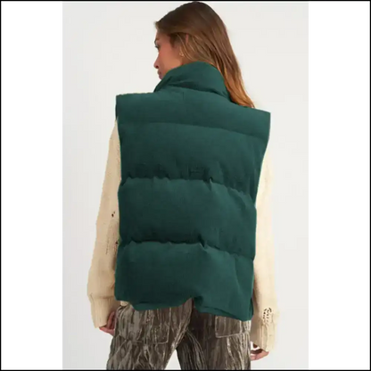 Jungle Green Corduroy Puffer Vest: Ironic Warmth from Needful Things 😂 - Coats