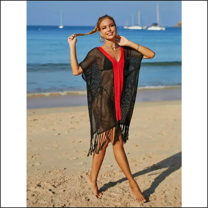 Feel Like a Goddess in our Angel Wings Cover-up - Fringe Benefits Included! - Black / one Size - Cover-ups