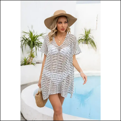 Unleash your Inner Diva with Angel Wings Openwork Cover-up Magic! ✨ - Cover-ups
