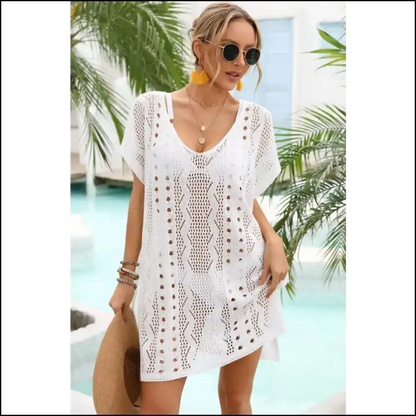 Heavenly Vibes: Unleash your Inner Angel in our Wings Openwork Dress! 😇✨ - Cover-ups