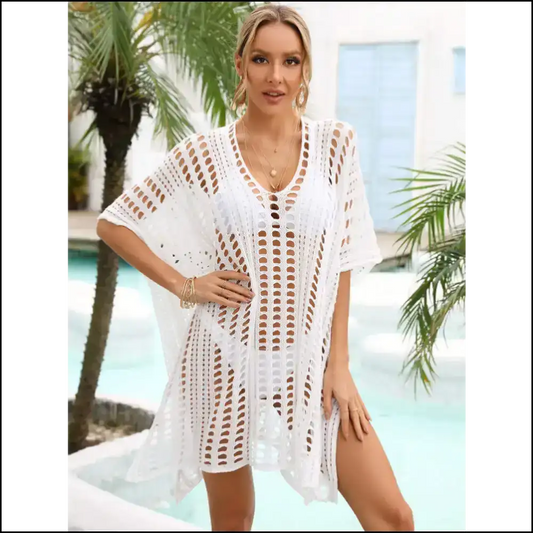 Let your Inner Goddess Soar with Angel Wings and Slit Dolman Style! 💁‍♀️✨ - White / one Size - Cover-ups