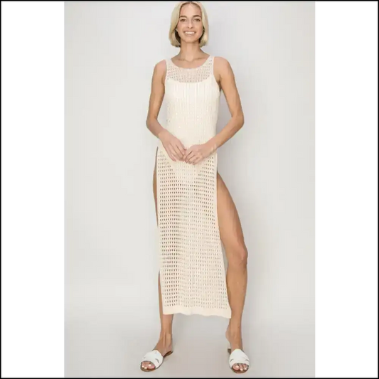 Embrace your Inner Summer Goddess with our Bohemian Crochet Backless Magic! 🌞✨ - Beige / s - Cover-ups