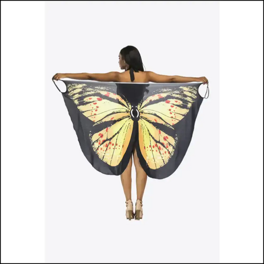 Butterfly Dreams Spaghetti Strap Cover Up - Yellow / one Size - Cover-ups