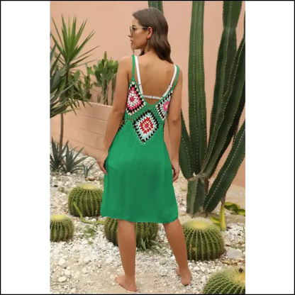 Unleash your Inner Diva with our Chic Geometric V-neck Cover Up Dress! 💃✨ - Cover-ups