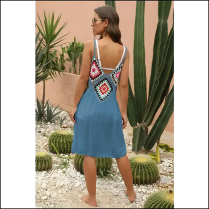 Unleash your Inner Diva with our Chic Geometric V-neck Cover Up Dress! 💃✨ - Cover-ups
