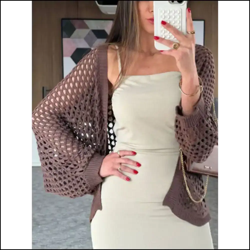 Chic Hollow Cover-up: your Fashion Bff for any Drama 💁‍♀️ - Chocolate / s - Cover-ups