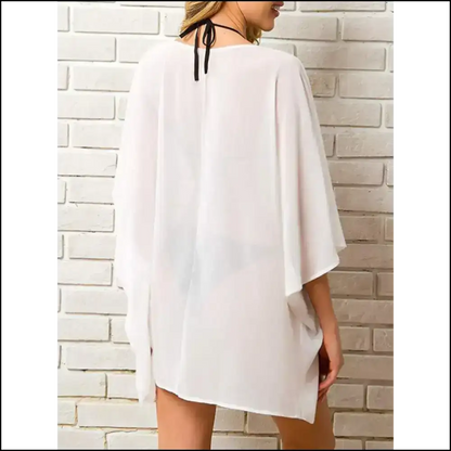 Chic Open Front Half Sleeve Cover-up - Cover-ups