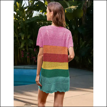 Chic Openwork Round Neck Magic: Cover-up your Regrets in Style! - Cover-ups