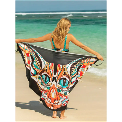 Chic Printed Spaghetti Strap Cover Up - Orange / one Size - Cover-ups