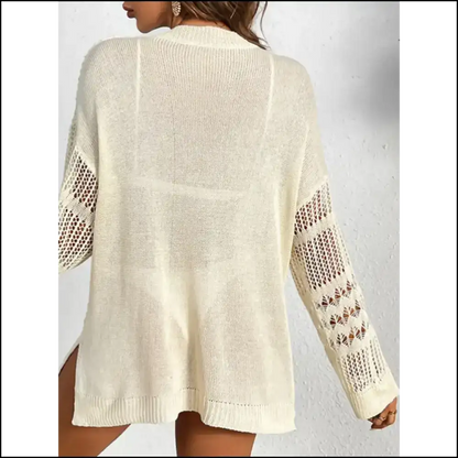 Sass Up your Style in our Cutout Notched Long Sleeve Cover-up! 💃✨ - Cover-ups
