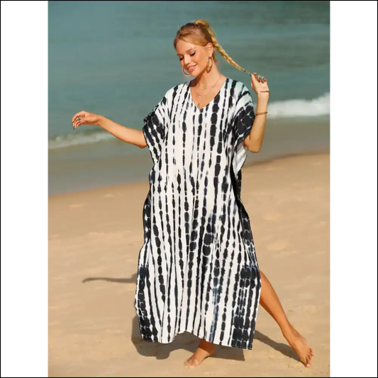 Feeling Fabulous in my Tie-dye V-neck: Cover-up or Superhero Cape? - Black / one Size - Cover-ups
