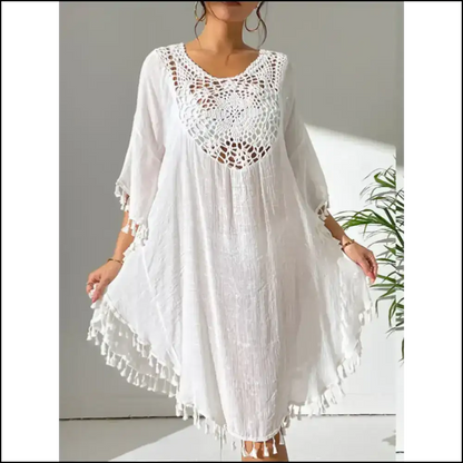 Tassel Cutout Scoop: Ready for Sunshine & Shenanigans with Needful Things! 🌞✨ - White / one Size - Cover-ups