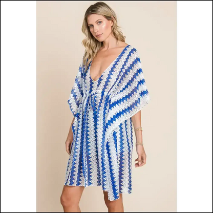 Tied Striped Plunge: your Beach Day’s Best Kept Secret (no Sunscreen Needed!) 🌞 - Cover-ups