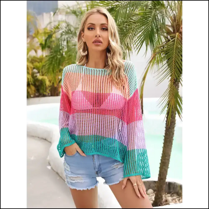 Embrace your Inner Angel in our Wings Color Block Cover-up - Lavender / m - Cover-ups