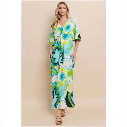 Floral Printed Slit Maxi Dress - Summer Elegance - Dresses