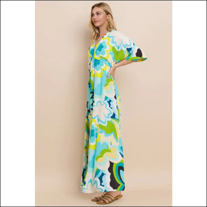 Floral Printed Slit Maxi Dress - Summer Elegance - Dresses