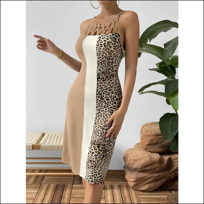 Ivy Lane Leopard Color Block Cutout Dress - Dresses