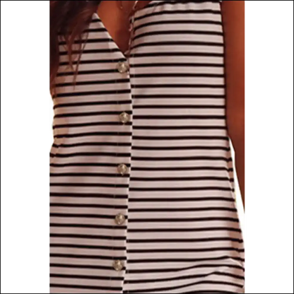 Chic Striped Wide Strap Midi Dress Dresses