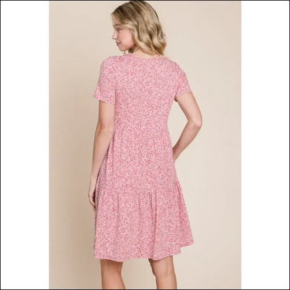 Bombom Fun & Flirty Printed Short Sleeve Mini Dress - Dresses