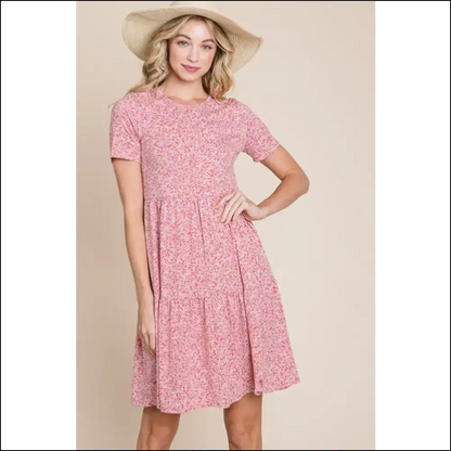 Bombom Fun & Flirty Printed Short Sleeve Mini Dress - Dresses