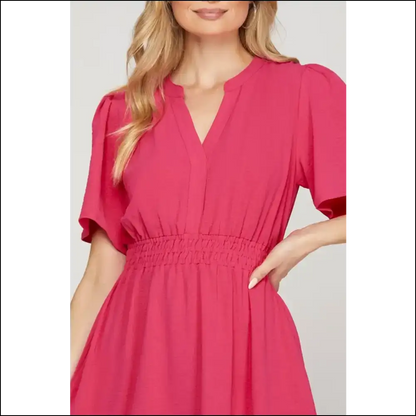 Chic Ruffled Hem Flutter Sleeve Mini Dress - Dresses