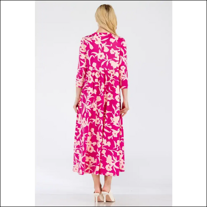 Celeste Floral Ruffle Hem Dress - Effortless Elegance - Dresses