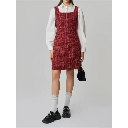 Chic Square Neck Wide Strap Dress - Dresses