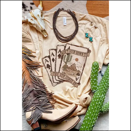 Needful Things: Khaki Tee - Bet on this Poker Card Graphic Cute 😜 - s - Tees