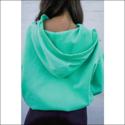 Chic Pocketed Half Zip Long Sleeve Hoodie - Hoodies