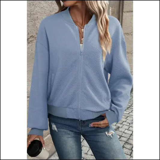 Myosotis Chic Textured Bomber Jacket: Look Good! 💣 Needful Things - s - Jackets