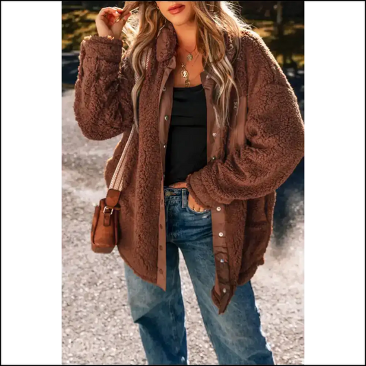 Red Clay Faux Shearling Button Up Jacket: so Cozy Youll Swear its Stolen from a Cloud! Needful Things. - s - Jackets
