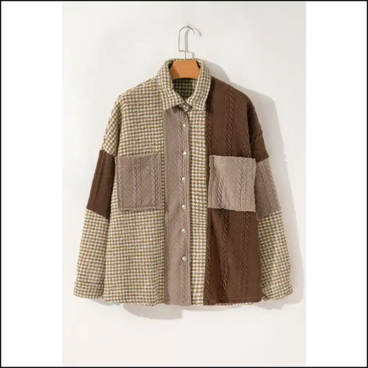 Khaki Houndstooth Shacket: so Comfy It’s Criminal 😈 / s Jackets
