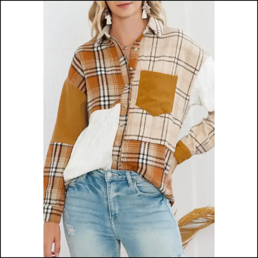 Orange Plaid Pocket Shacket: so Hot It’s Needful Things 🔥 - s - Jackets