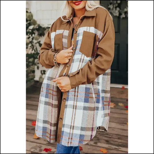 Khaki Plaid Patchwork Jacket: so Hot Right now 🔥 Needful Things - s - Jackets
