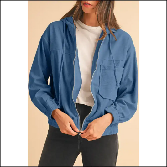 Corduroy Drawstring Hooded Jacket: so Comfy It’s Illegal 😈 Teal / s Jackets