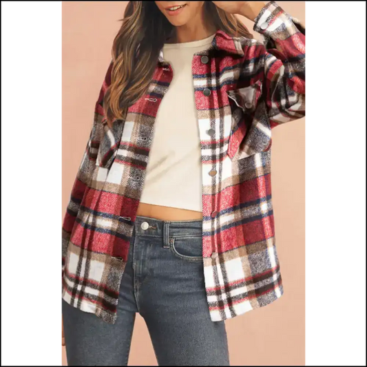 Needful Things: Chic Red Plaid Shirt Shacket - Heartbreaker! ?️‍🔥 - Jackets