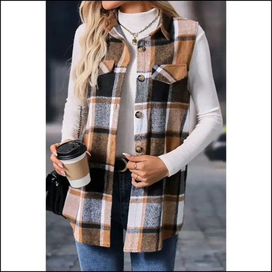 Straw Yellow Plaid Vest: so Bright It’s Almost Responsible ?️ Needful Things - s - Jackets