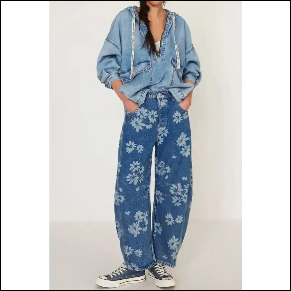 Bloom where You’re Planted in our Flower Power Wide Leg Jeans 🌸👖