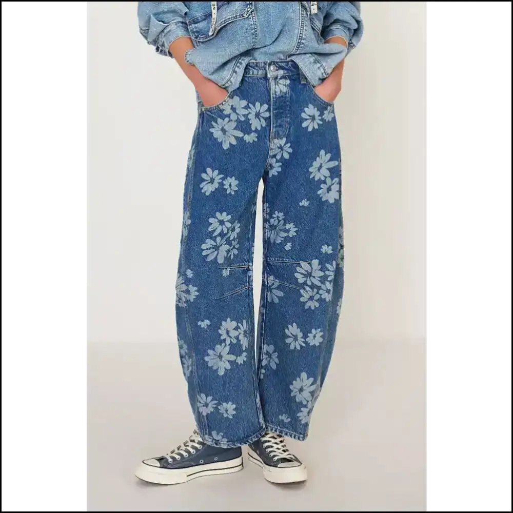 Bloom where You’re Planted in our Flower Power Wide Leg Jeans 🌸👖 - Medium / 2xl