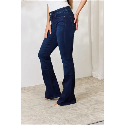 Feeling Fabulous in Kancan Mid Rise Flare Jeans: Confidence with a Side of Sass! 🎉 - Jeans