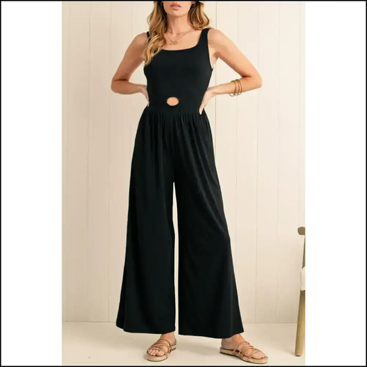 Needful Things: Chic Black Cutout Wide Leg Jumpsuit - Instant Diva just Add! 😈 - s - Jumpsuits