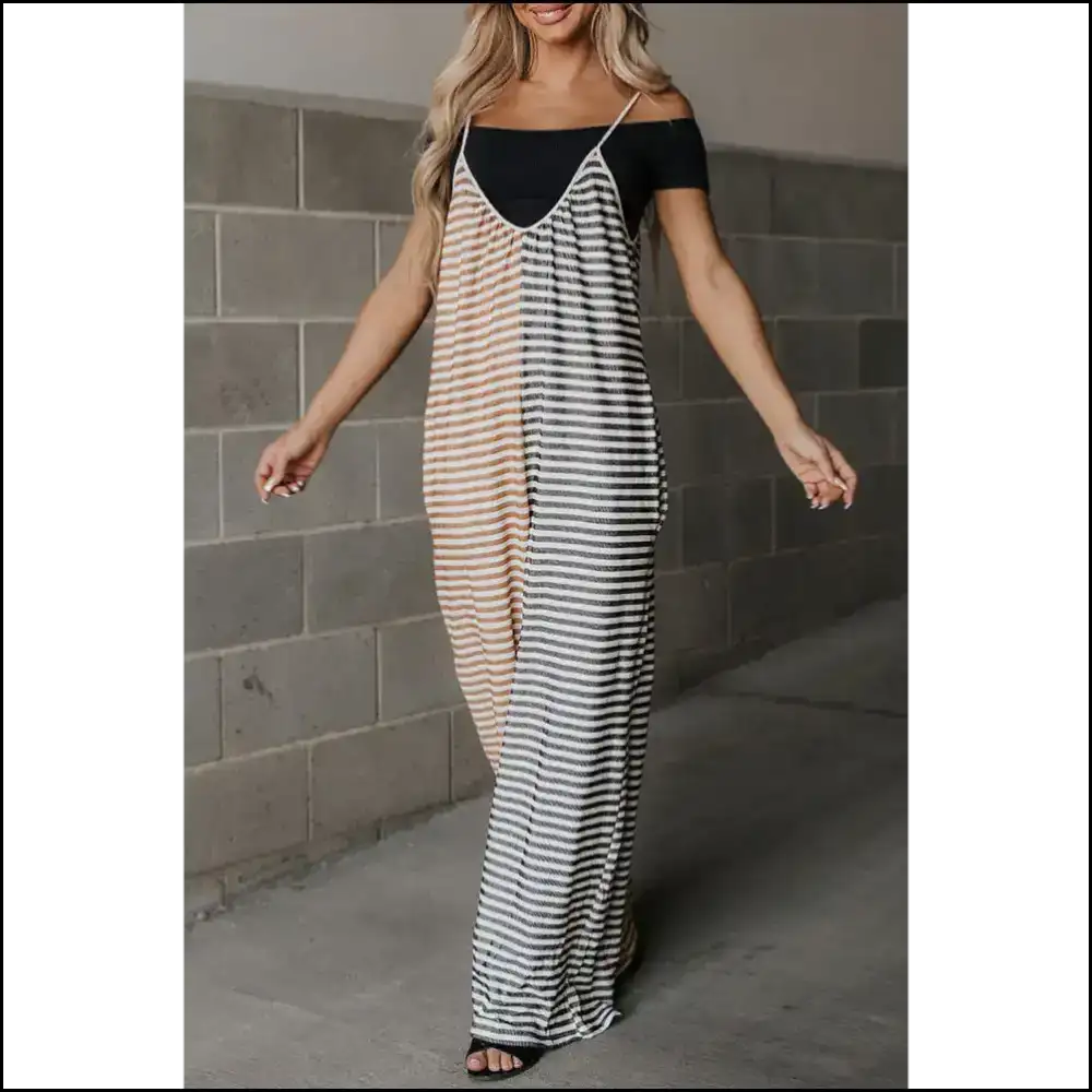 Needful Things: Yellow Stripe Color Block Jumpsuit 🔥warning: May Cause Stares! - Jumpsuits
