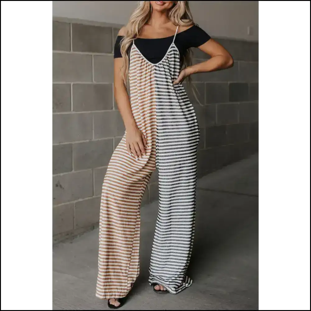 Needful Things: Yellow Stripe Color Block Jumpsuit 🔥warning: May Cause Stares! - Jumpsuits